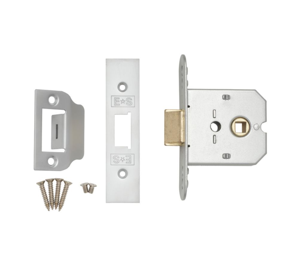 Eurospec Satin Chrome Flat Mortice Latch 65mm Case - 45mm Backset