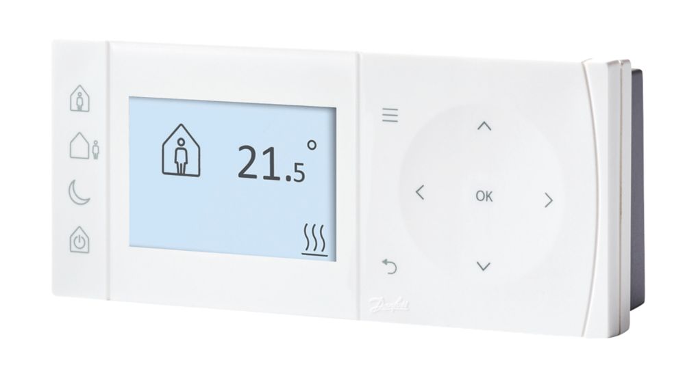 Danfoss RET2000MS Mains Powered Digital Room Thermostat 230V White