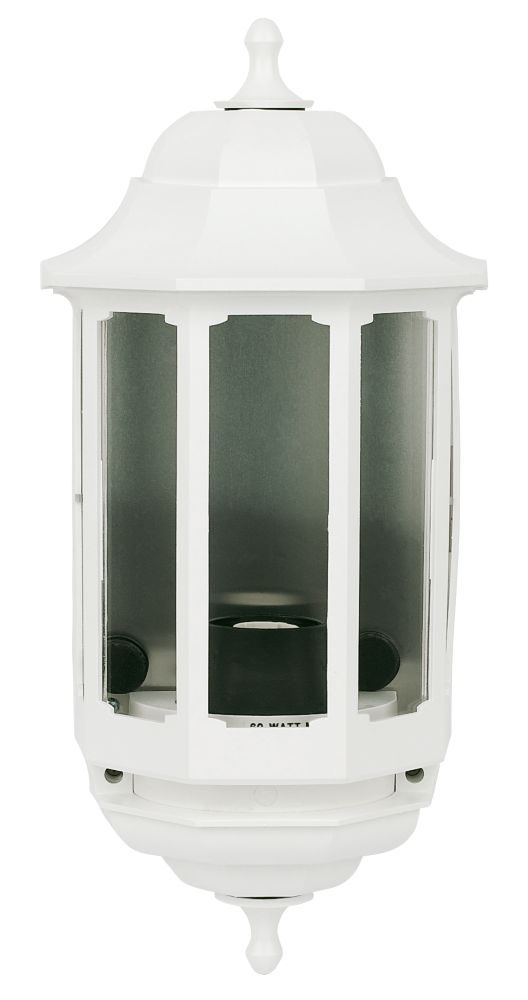ASD White BC PIR Master Half Lantern Wall Light PIR Included 60W