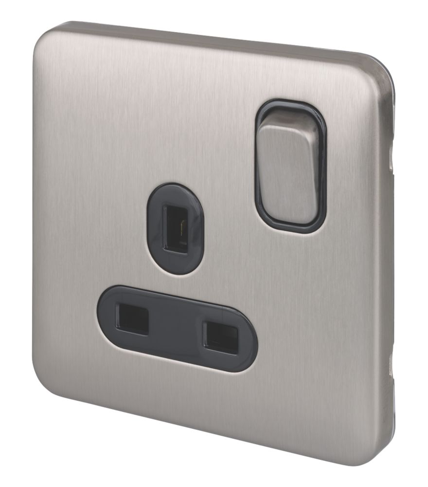 Schneider Electric Lisse Deco 13A 1-Gang SP Switched Plug Socket ...
