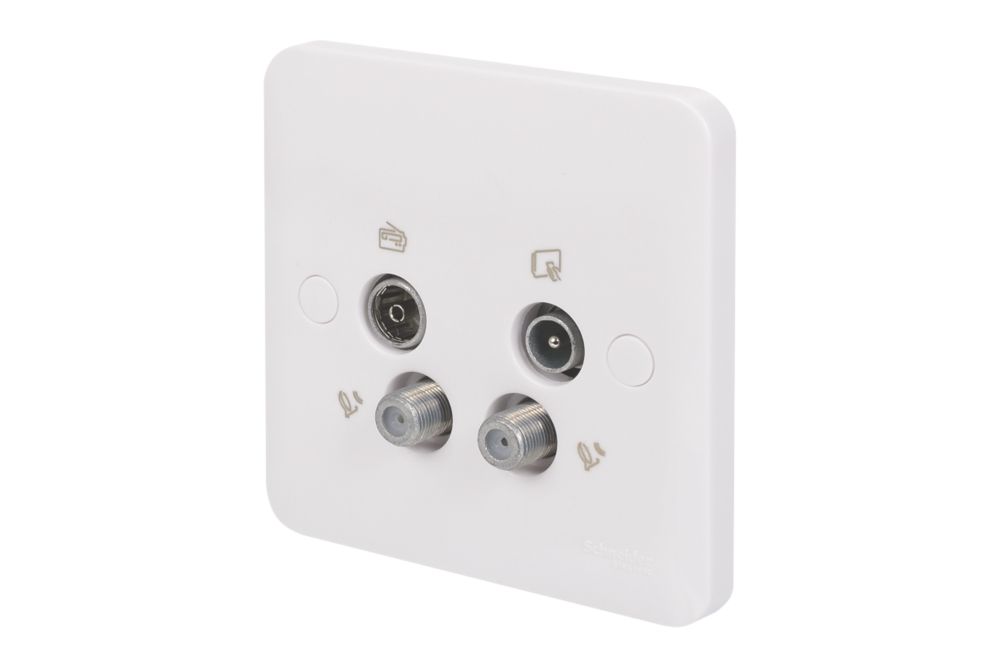 Schneider Electric Lisse 1-Gang Quadruplex Multimedia Socket White