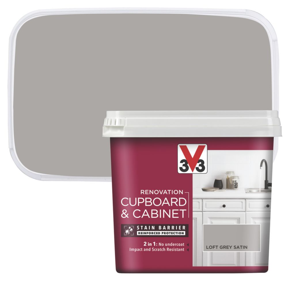 V33 Cabinet Paint Satin Loft Grey 750ml