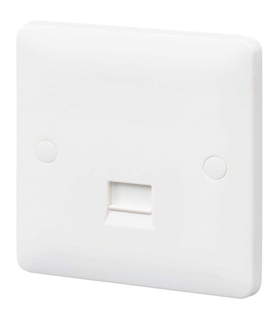 MK Base Slave Telephone Socket White with White Inserts
