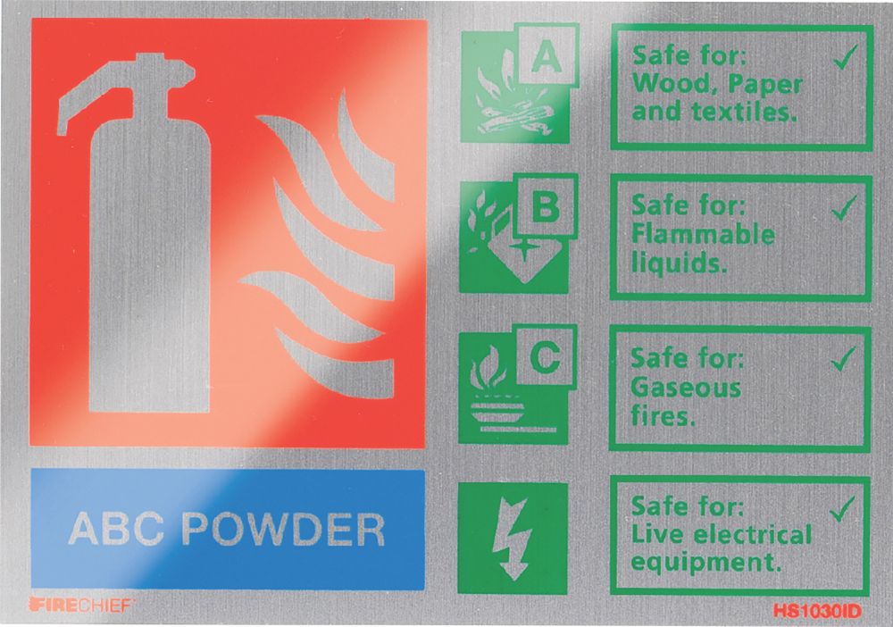 Firechief ABC Powder Fire Safety Sign 200 x 80mm