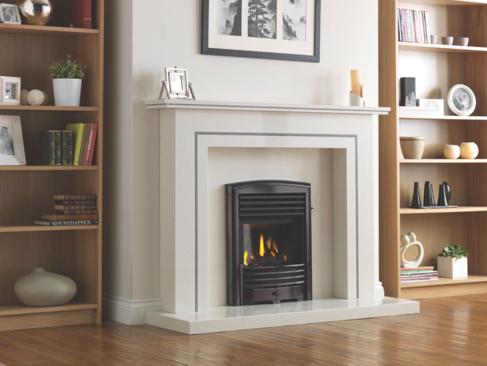 Valor Petrus Slimline Black Slide Control Inset Gas Fire 518mm x 79mm x ...