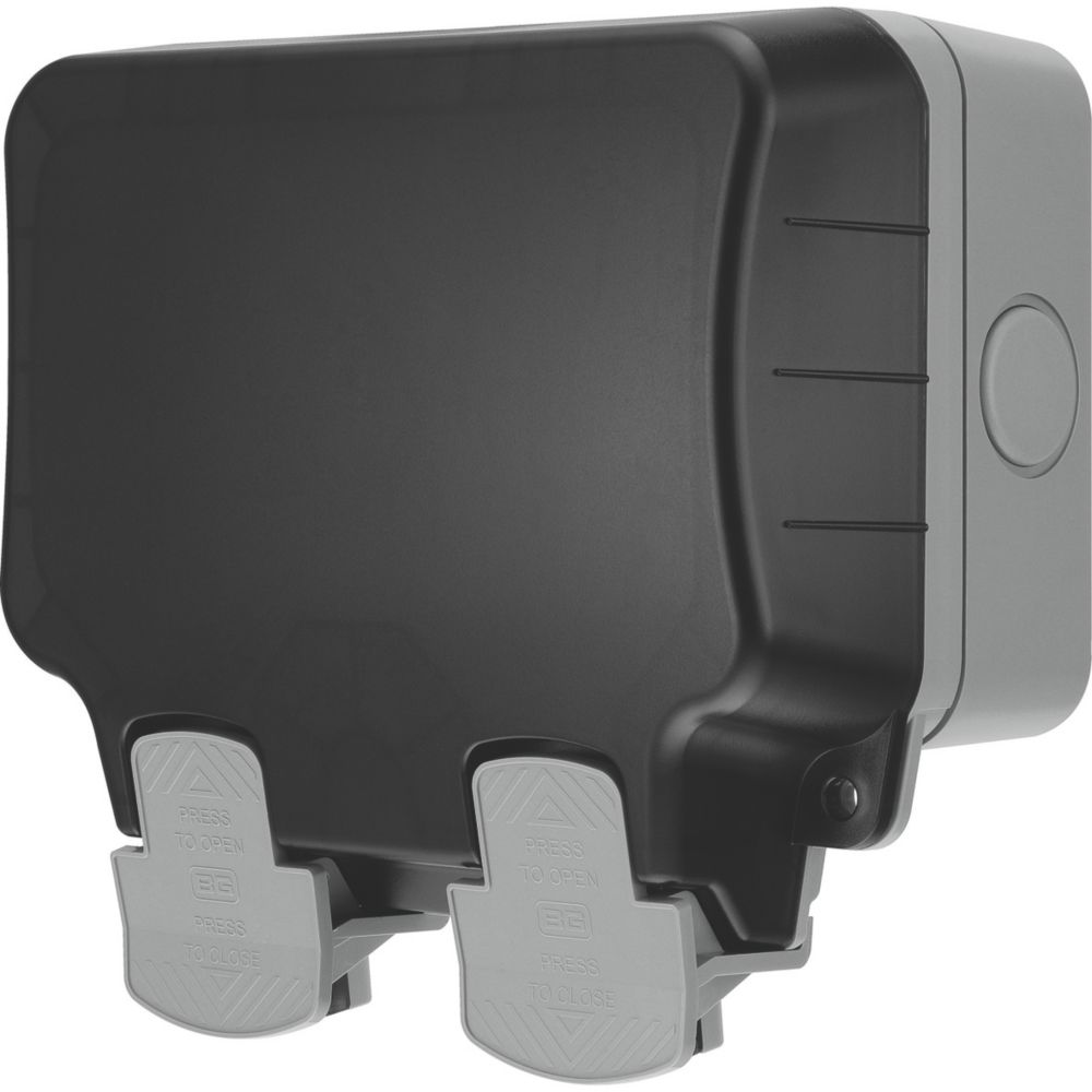 British General IP66 13A 2-Gang SP Weatherproof Outdoor Switched Smart ...