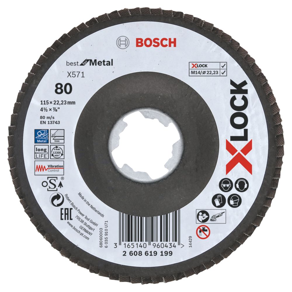 Bosch X-Lock Flap Disc 115mm 80 Grit