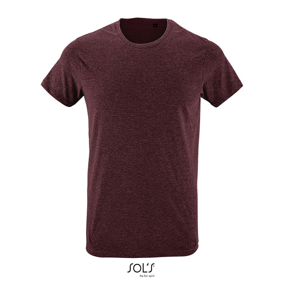 Camiseta Ajustada Hombre Cuello Redondo SOL'S REGENT FIT Oxblood jaspeado
