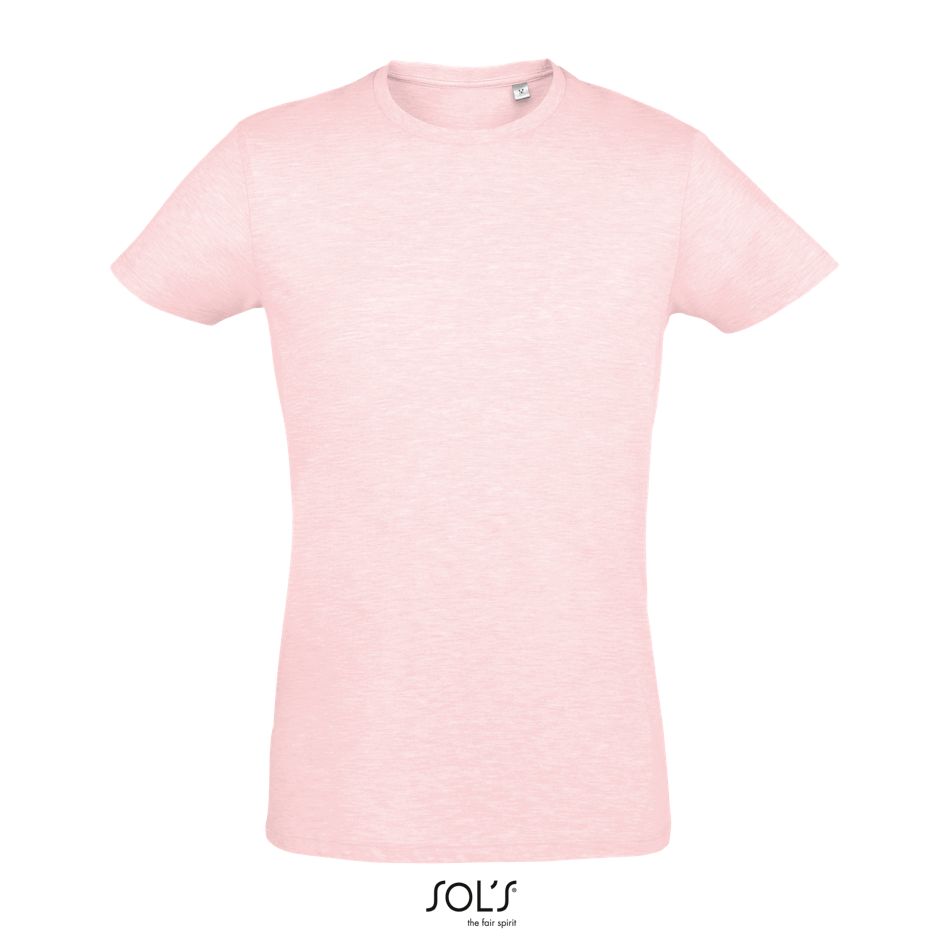 Camiseta Ajustada Hombre Cuello Redondo SOL'S REGENT FIT Rosa jaspeado