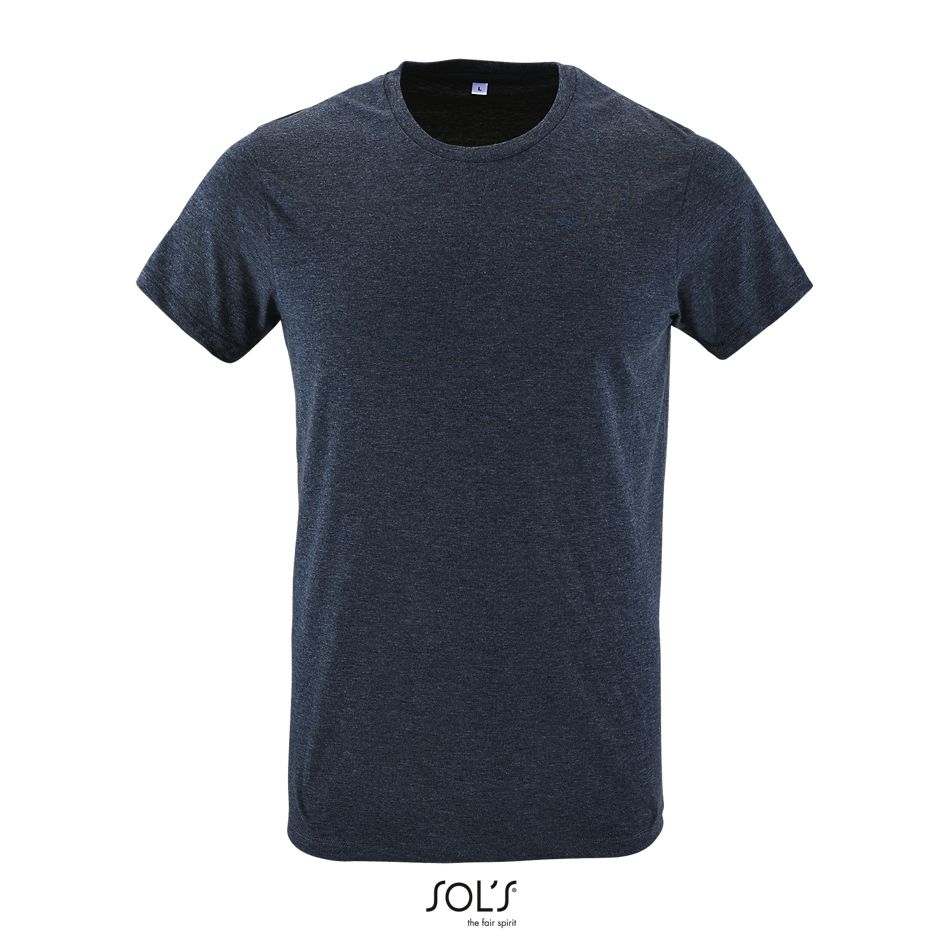 Camiseta Ajustada Hombre Cuello Redondo SOL'S REGENT FIT Denim jaspeado