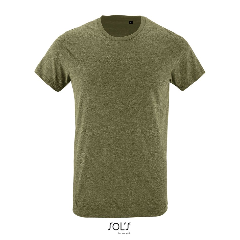 Camiseta Ajustada Hombre Cuello Redondo SOL'S REGENT FIT Caqui jaspeado