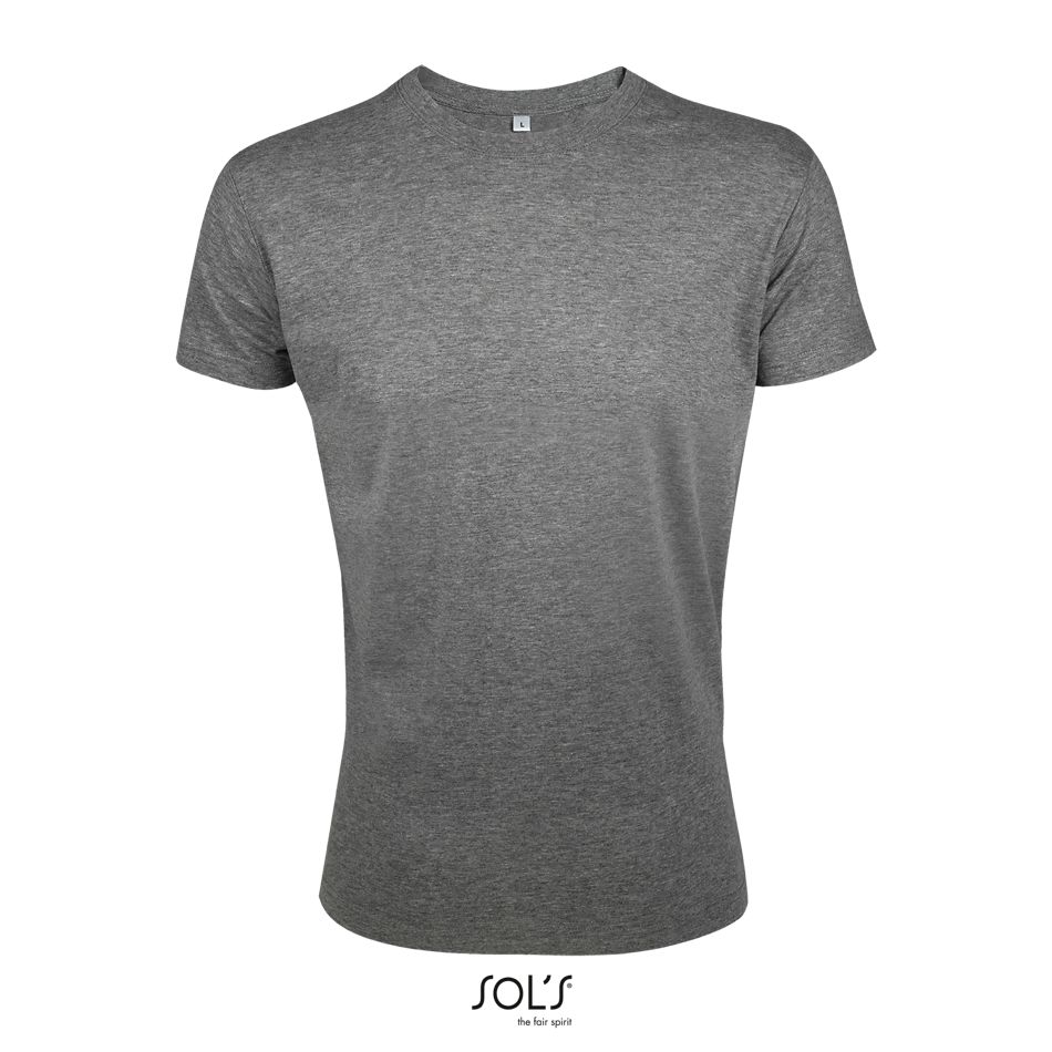 Camiseta Ajustada Hombre Cuello Redondo SOL'S REGENT FIT GRIS MEZCLA