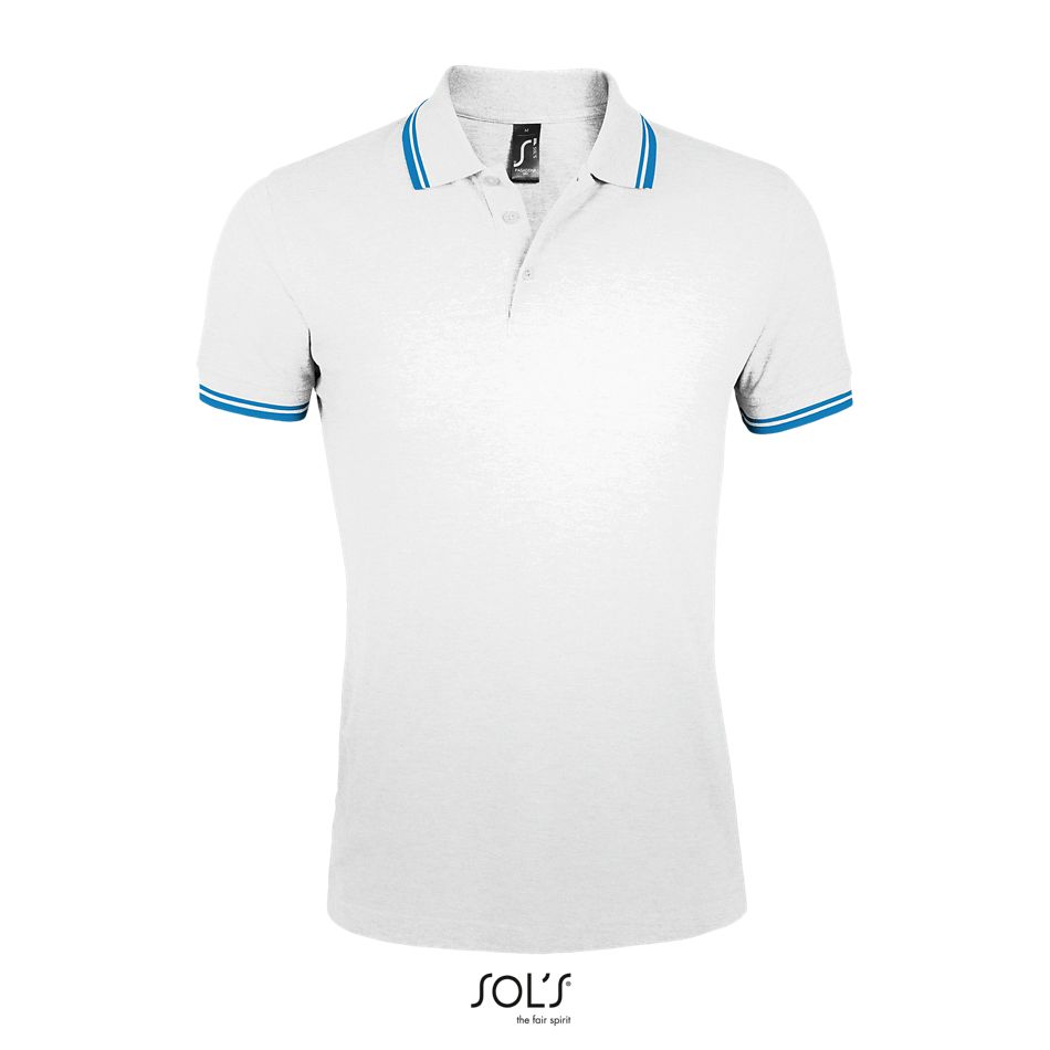 Polo Para Hombre SOL'S PASADENA MEN Blanco / Aqua