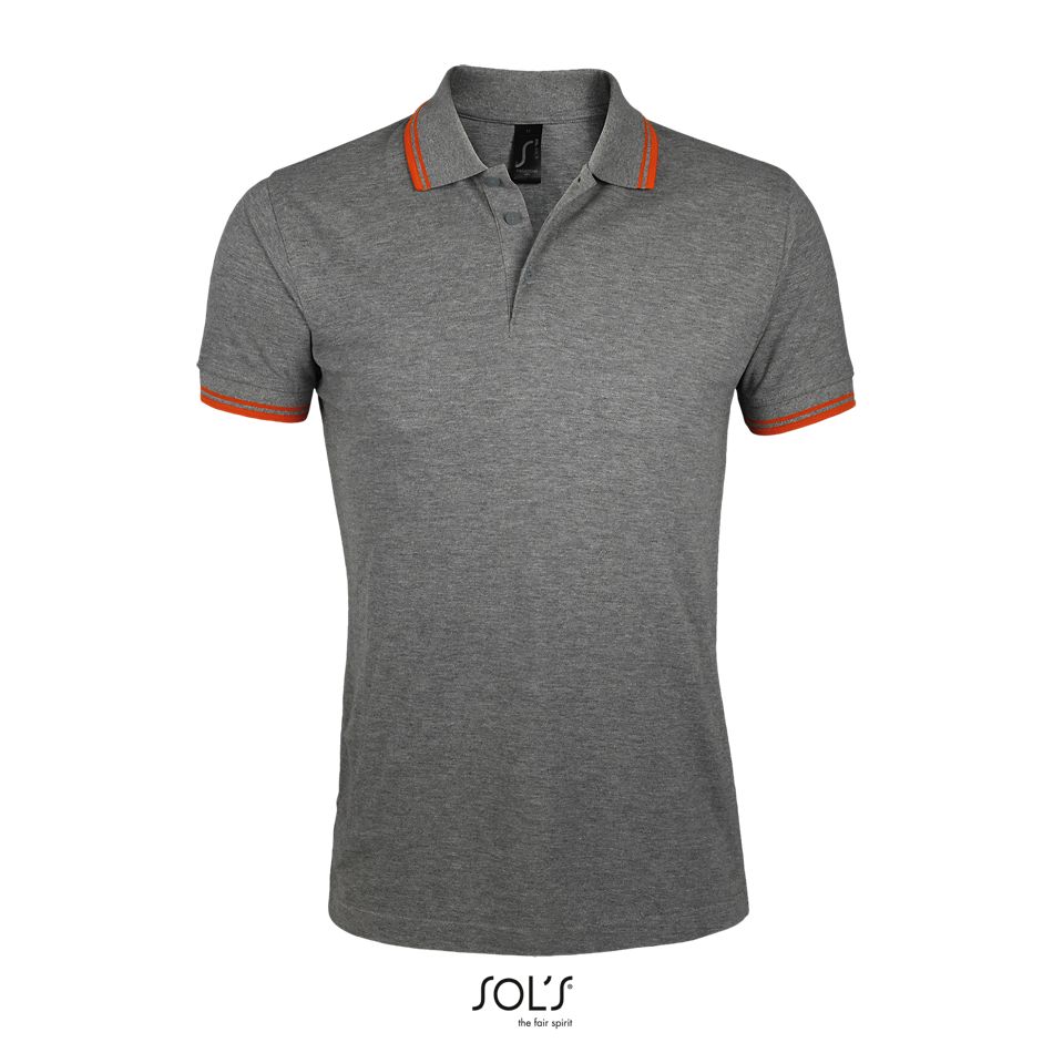 Polo Para Hombre SOL'S PASADENA MEN Gris mezcla / Naranja
