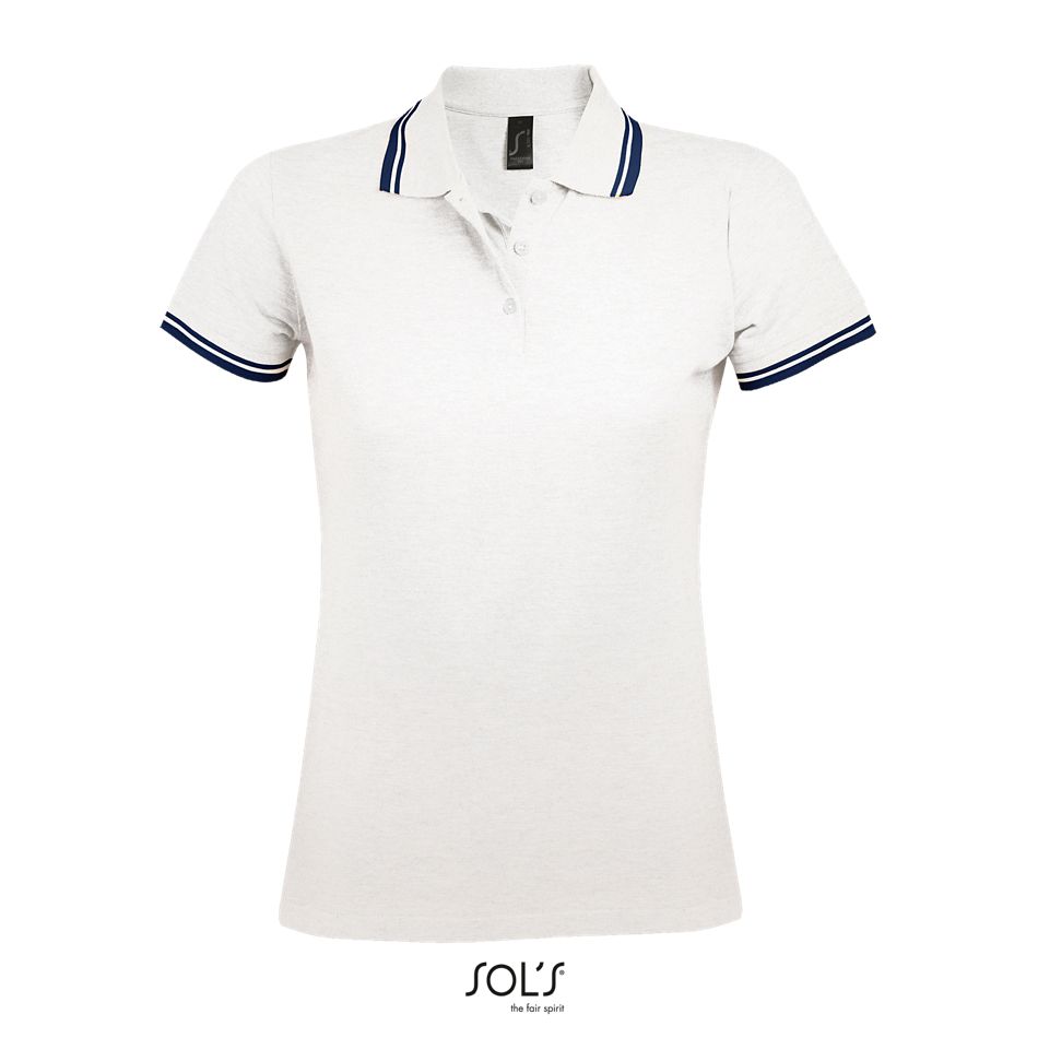 Polo Para Mujer SOL'S PASADENA WOMEN BLANCO /  AZUL MARINO
