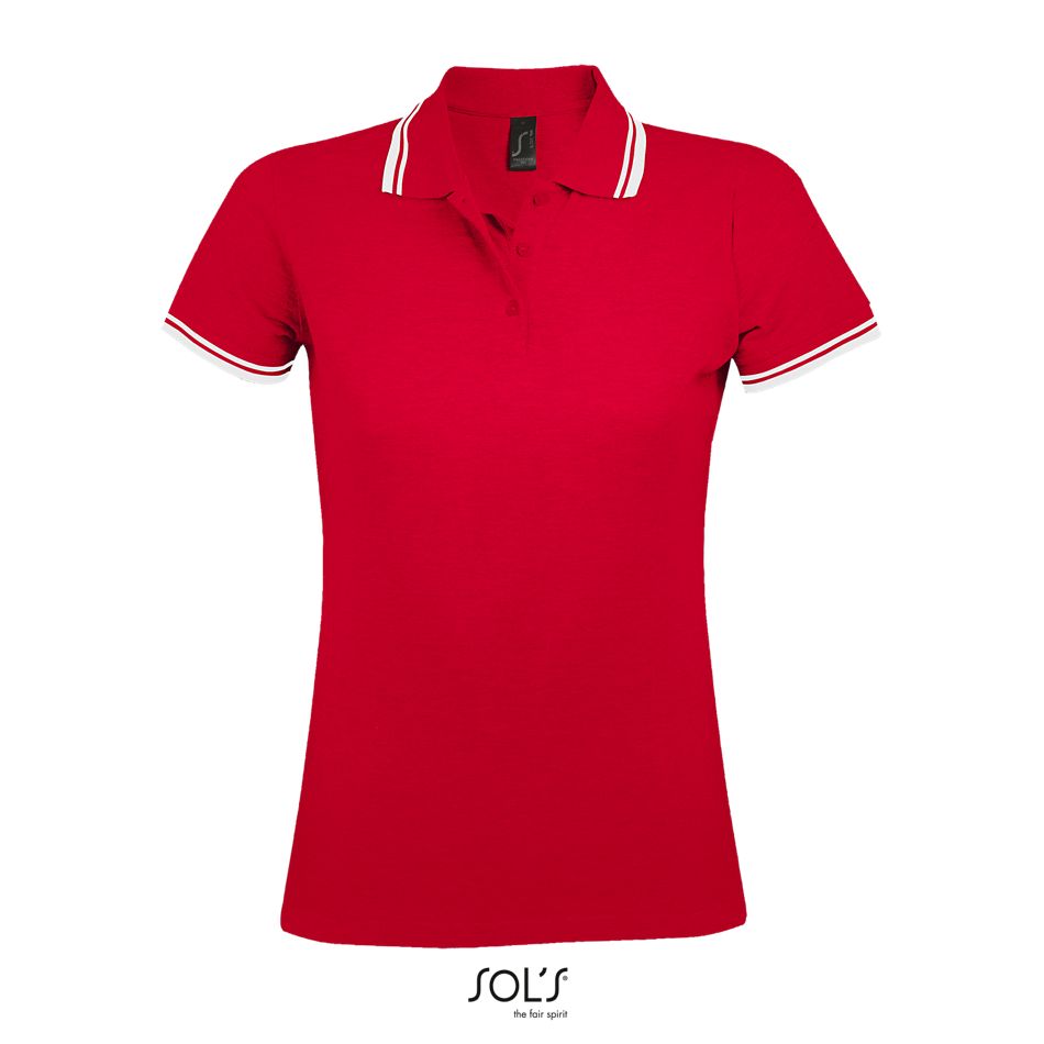 Polo Para Mujer SOL'S PASADENA WOMEN ROJO / BLANCO
