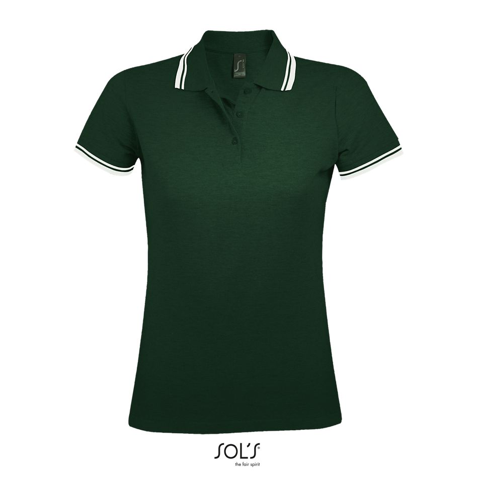 Polo Para Mujer SOL'S PASADENA WOMEN Verde bosque / Blanco