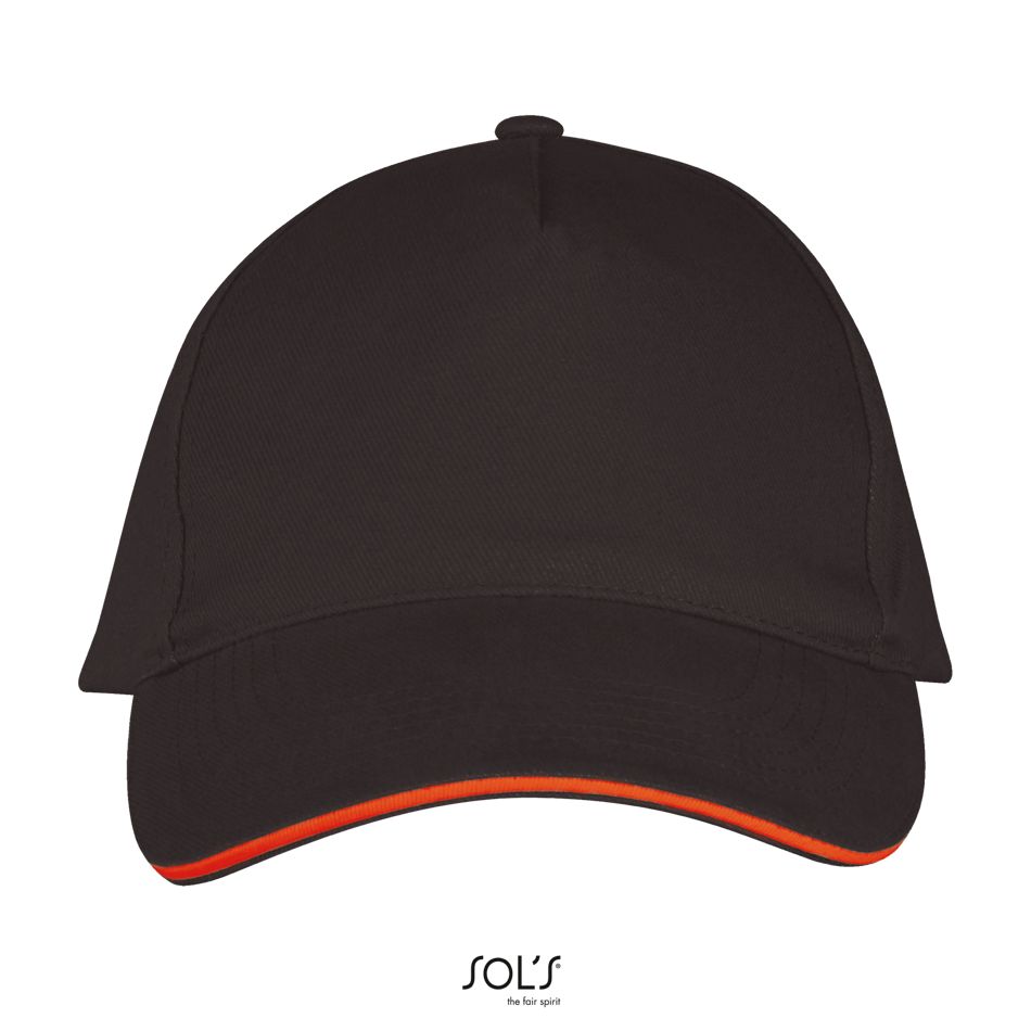 Gorra 5 Paneles SOL'S LONG BEACH Gris oscuro / Naranja