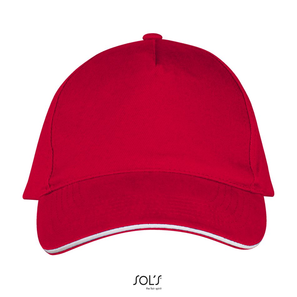 Gorra 5 Paneles SOL'S LONG BEACH ROJO / BLANCO