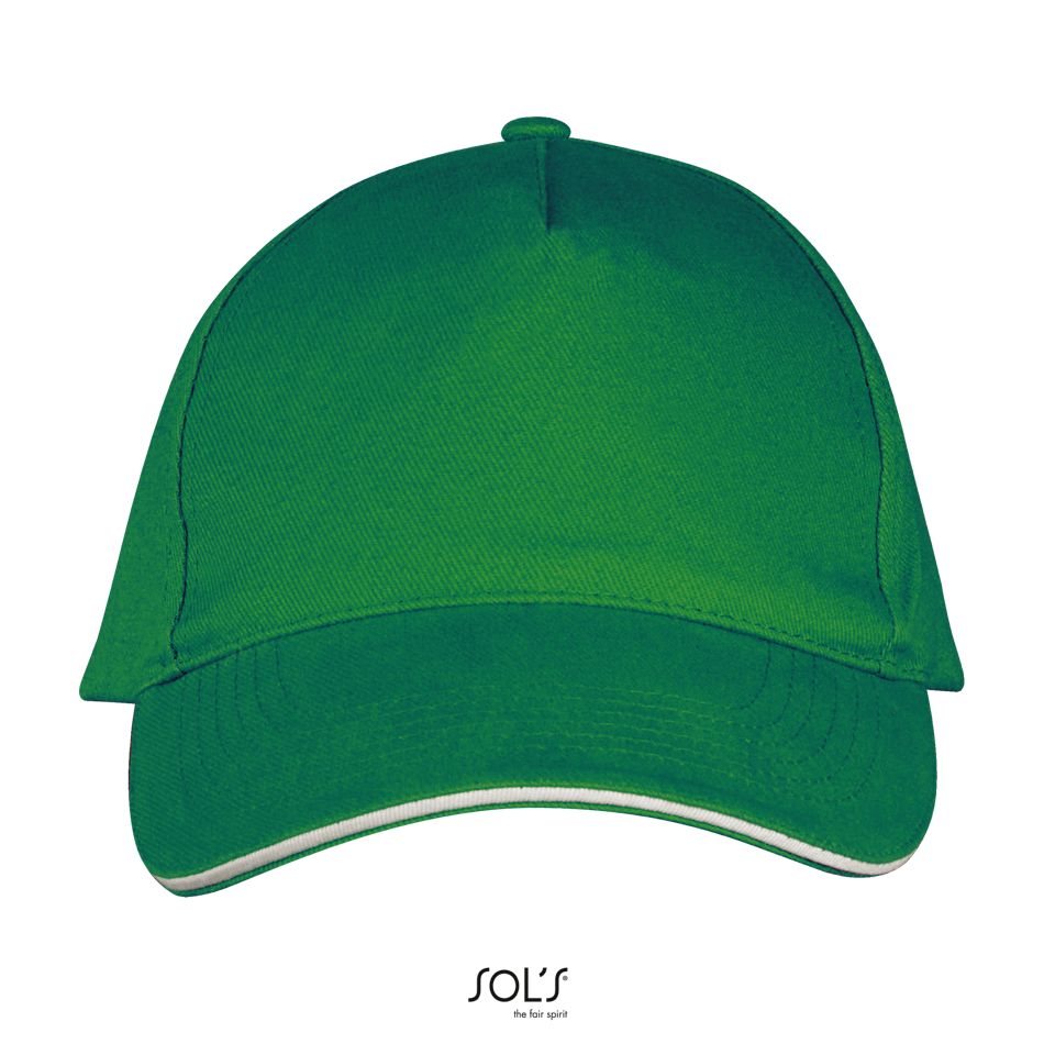 Gorra 5 Paneles SOL'S LONG BEACH VERDE PRADERA / BLANCO