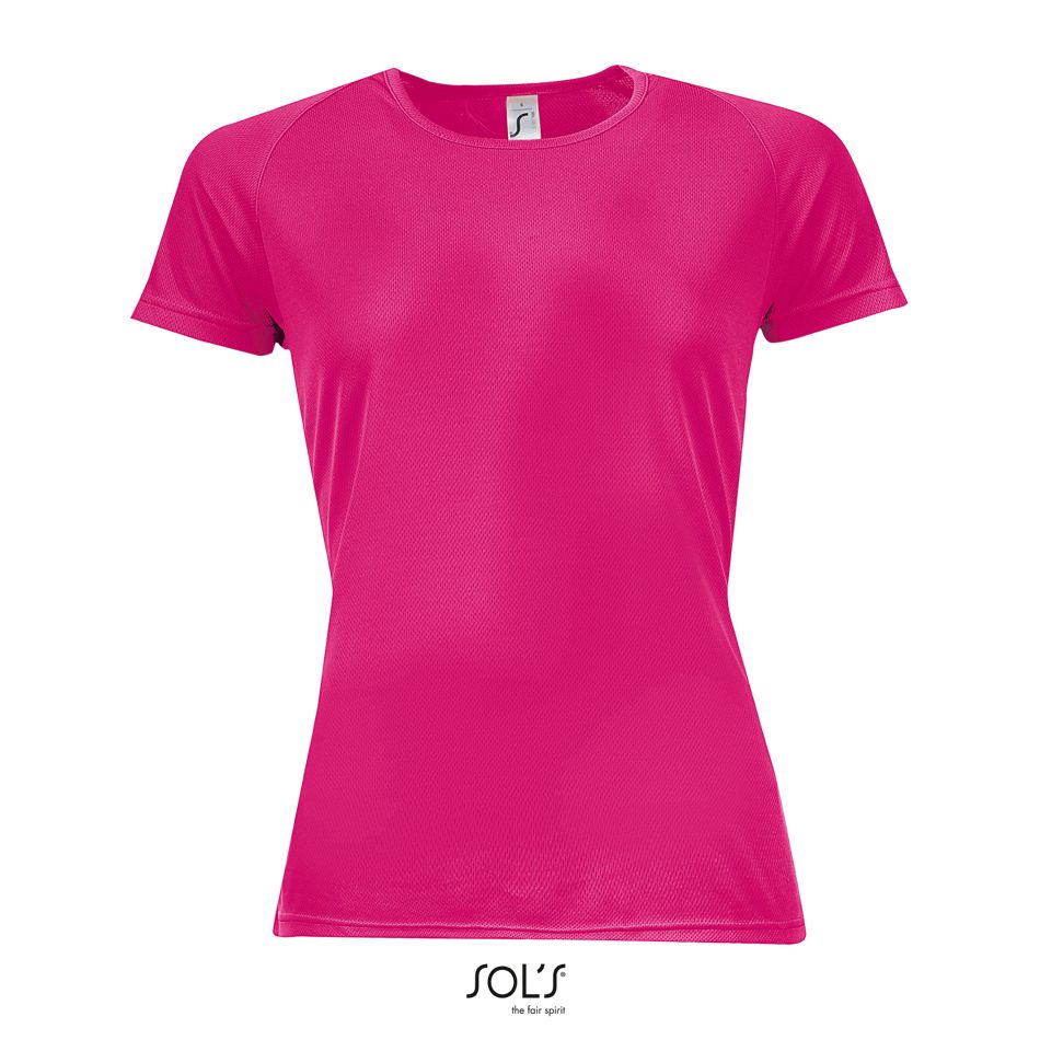 Camiseta De Mujer Mangas Raglán SOL'S SPORTY WOMEN Rosa fluor 2