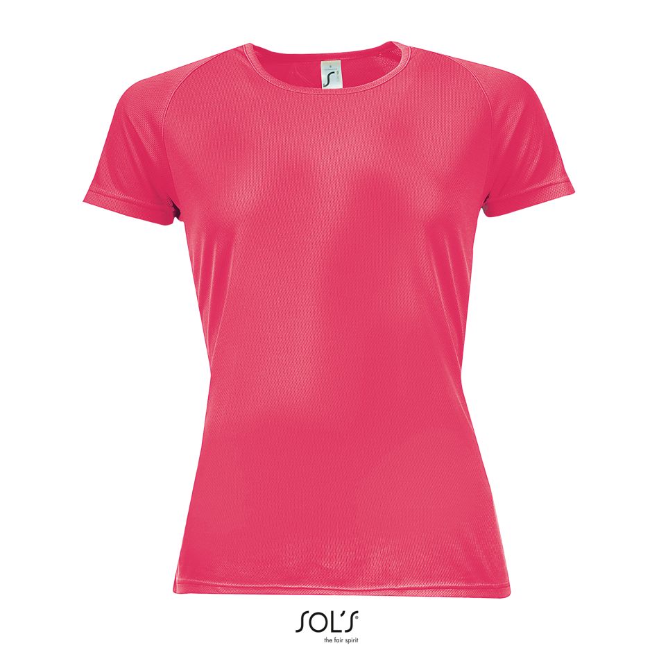 Camiseta De Mujer Mangas Raglán SOL'S SPORTY WOMEN Neon coral
