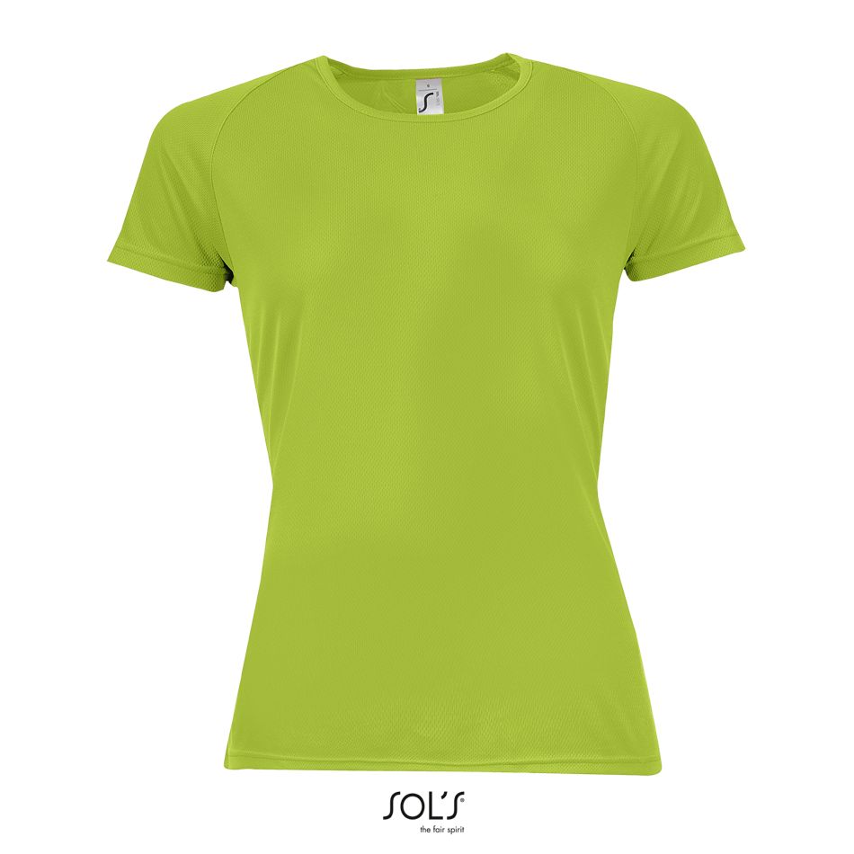 Camiseta De Mujer Mangas Raglán SOL'S SPORTY WOMEN VERDE MANZANA