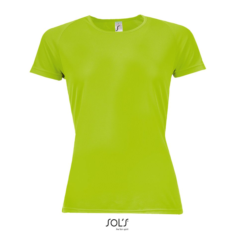 Camiseta De Mujer Mangas Raglán SOL'S SPORTY WOMEN VERDE NEON