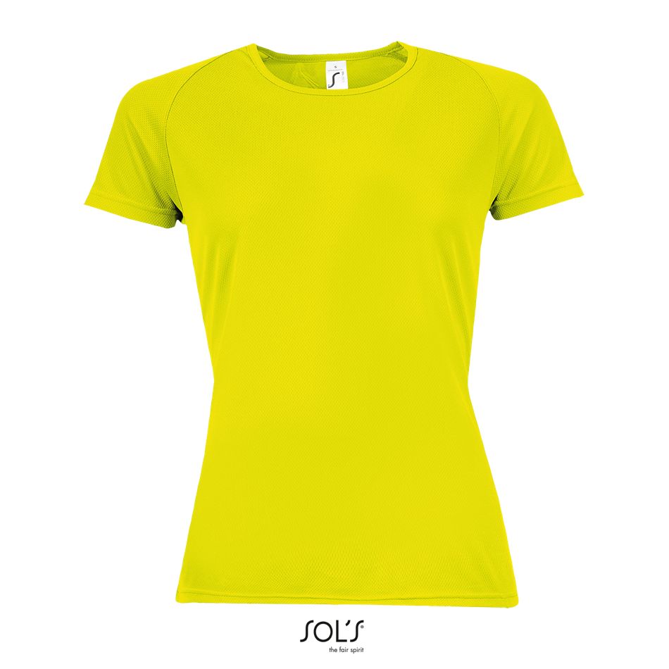 Camiseta De Mujer Mangas Raglán SOL'S SPORTY WOMEN AMARILLO NEON