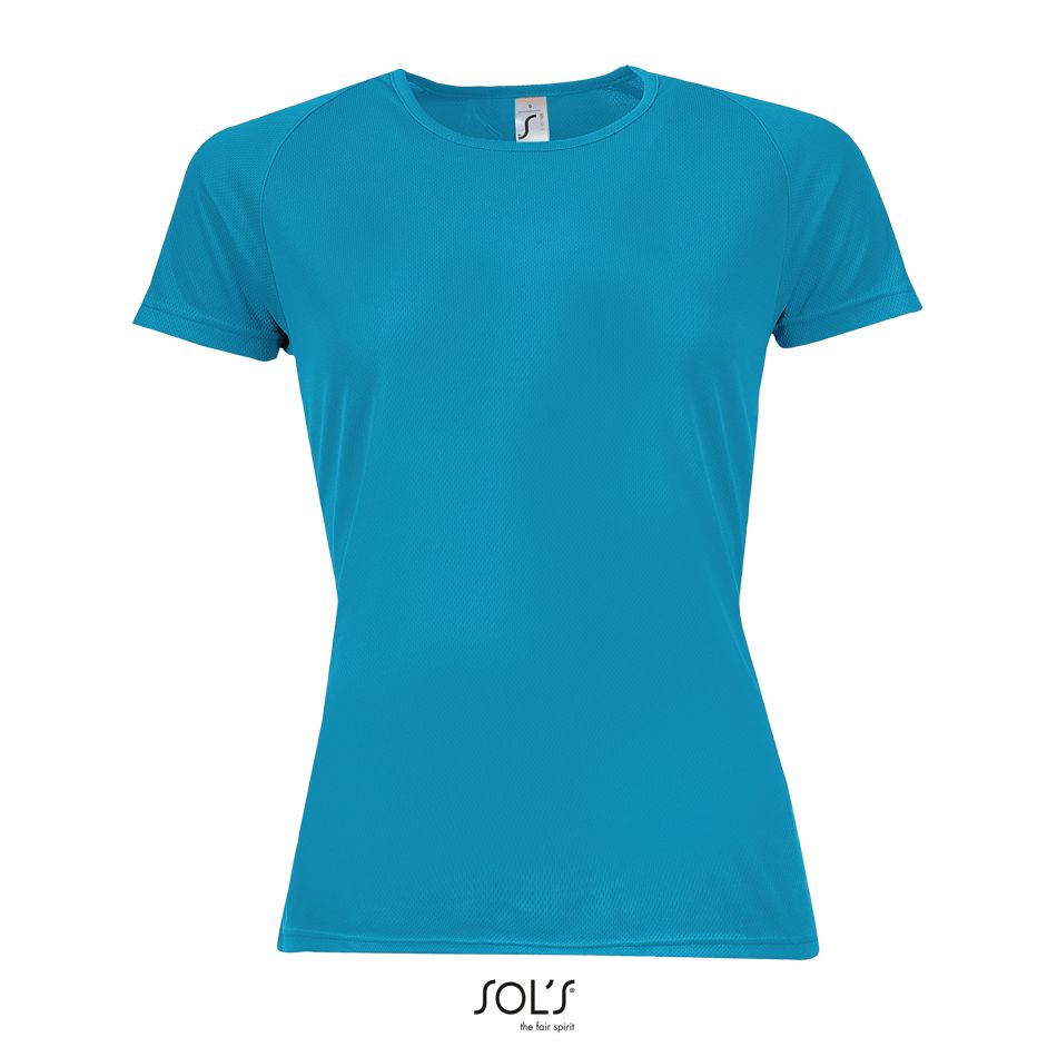 Camiseta De Mujer Mangas Raglán SOL'S SPORTY WOMEN AQUA