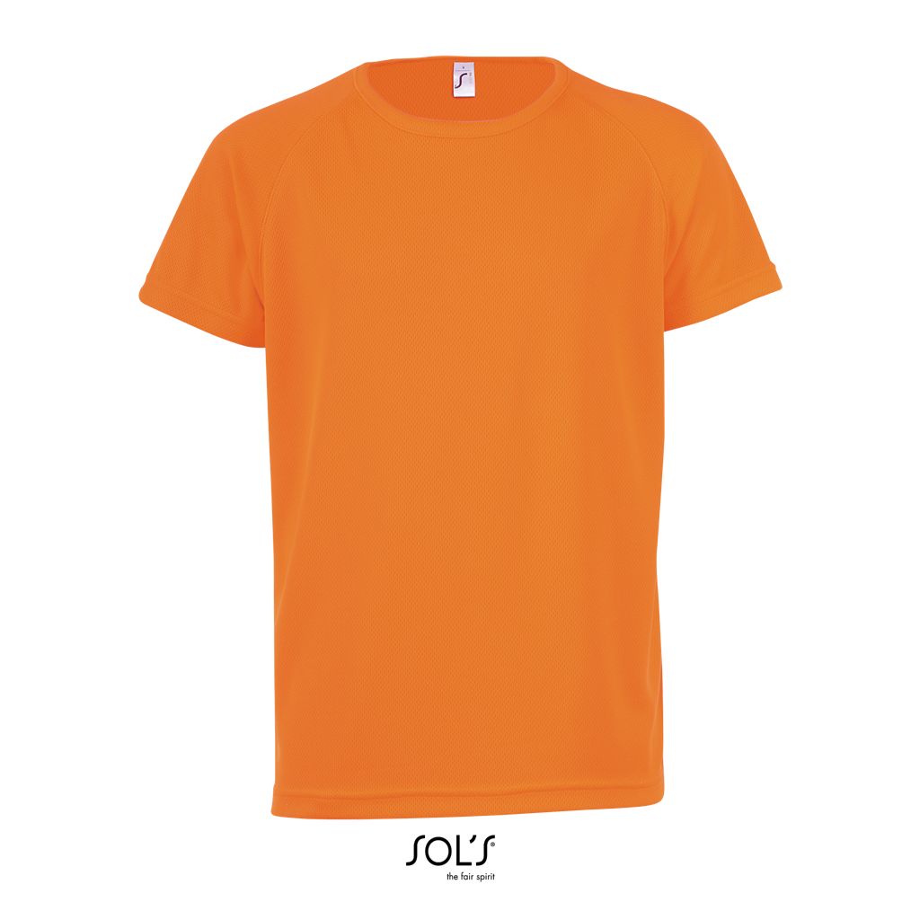 Camiseta Niños Mangas Raglán SOL'S SPORTY KIDS Naranja Fluor