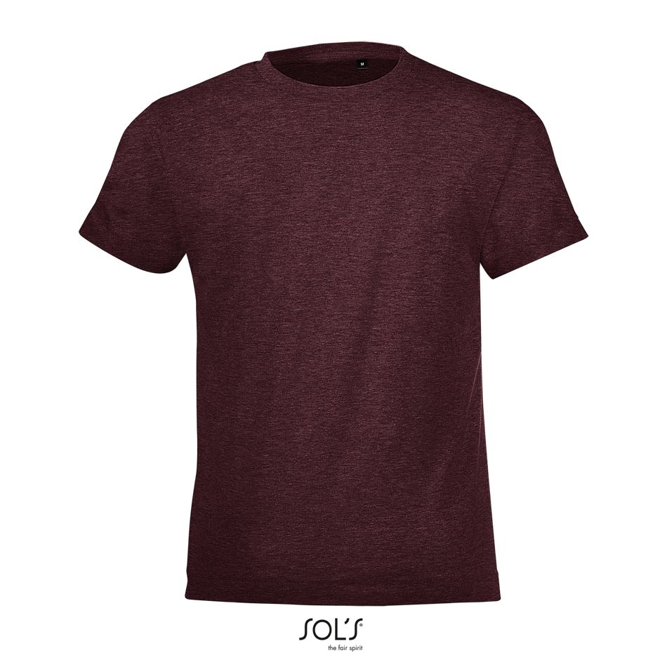 Camiseta Niños Cuello Redondo SOL'S REGENT FIT KIDS Oxblood jaspeado