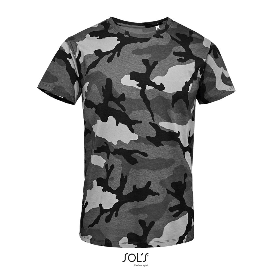 Camiseta Hombre Cuello Redondo SOL'S CAMO MEN Camuflaje gris