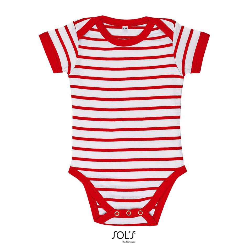Body Bebé A Rayas SOL'S MILES BABY BLANCO / ROJO