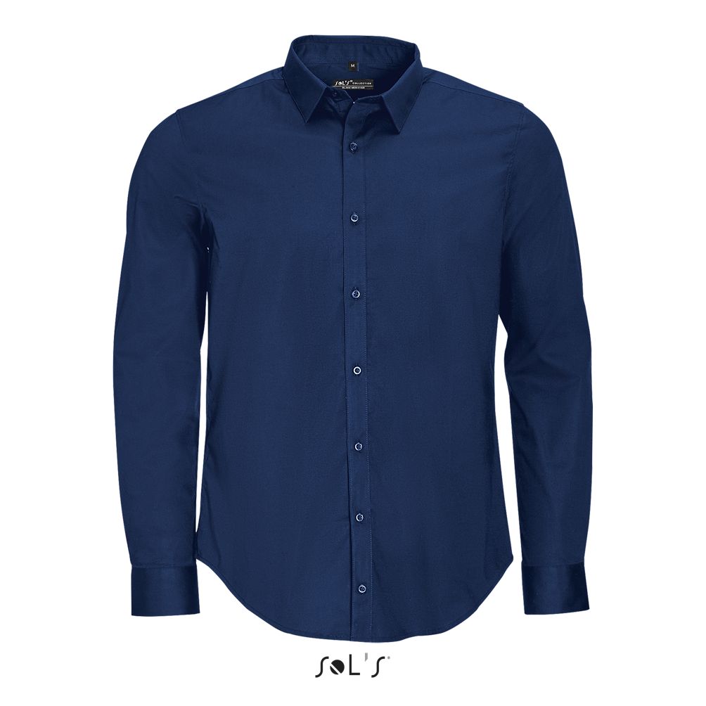 Camisa Stretch Hombre Manga Larga SOL'S BLAKE MEN Azul oscuro