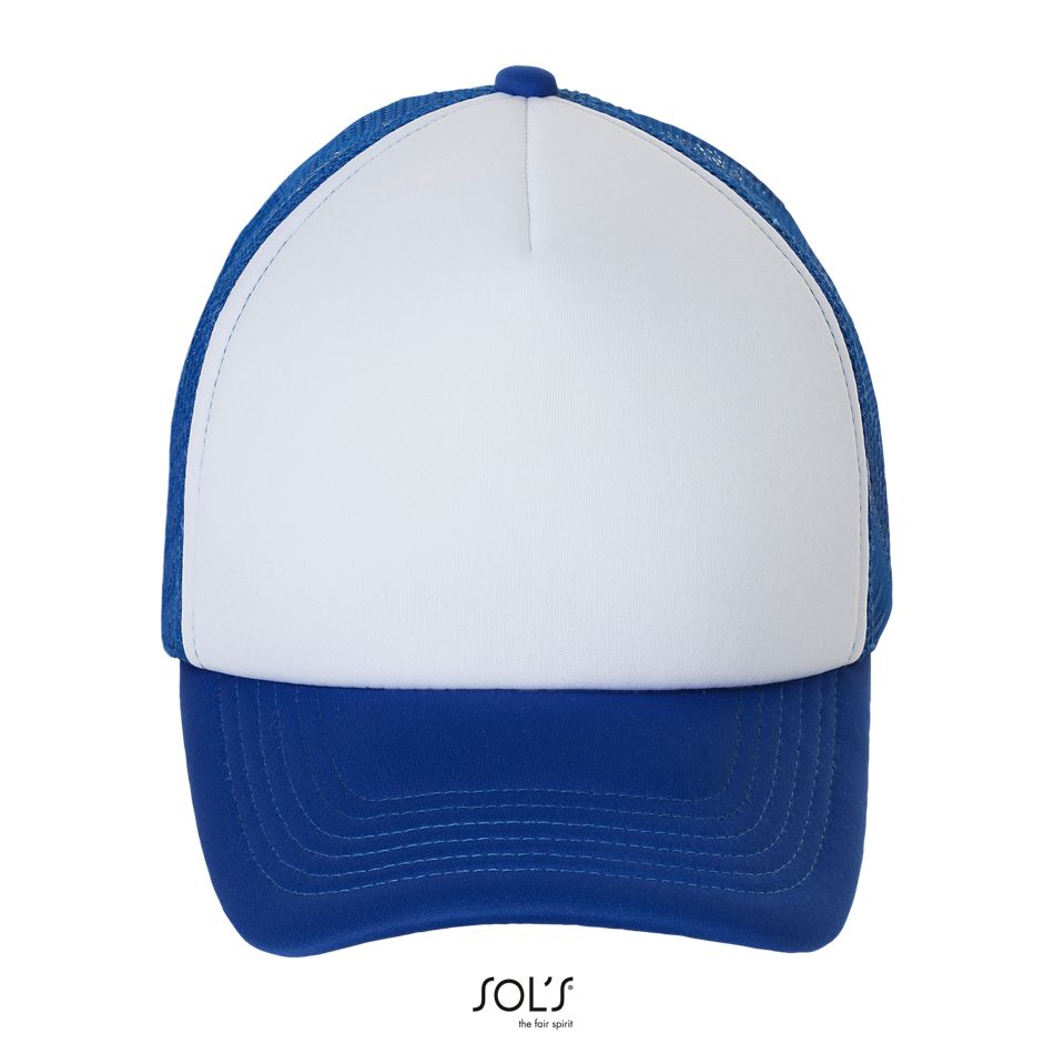 Gorra De Malla De 5 Paneles SOL'S BUBBLE BLANCO / AZUL ROYAL