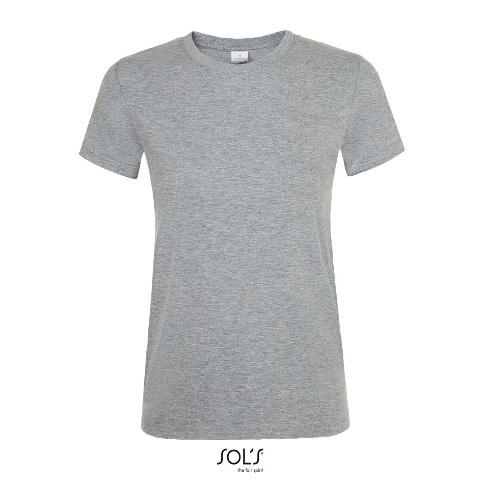 Camiseta De Mujer Cuello Redondo SOL'S REGENT WOMEN GRIS MEZCLA
