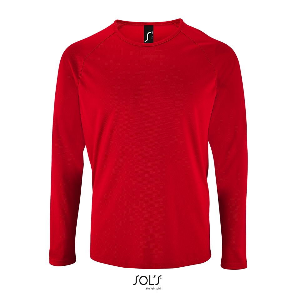 Camiseta De Deporte De Manga Larga De Hombre SOL'S SPORTY LSL MEN ROJO