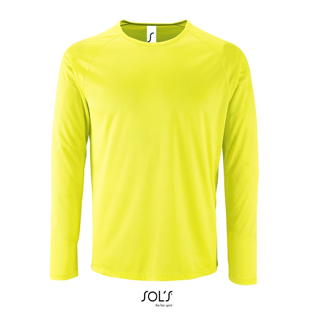 Camiseta De Deporte De Manga Larga De Hombre SOL'S SPORTY LSL MEN AMARILLO NEON