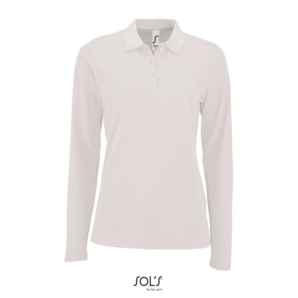 Polo Piqué De Manga Larga Para Mujer SOL'S PERFECT LSL WOMEN BLANCO