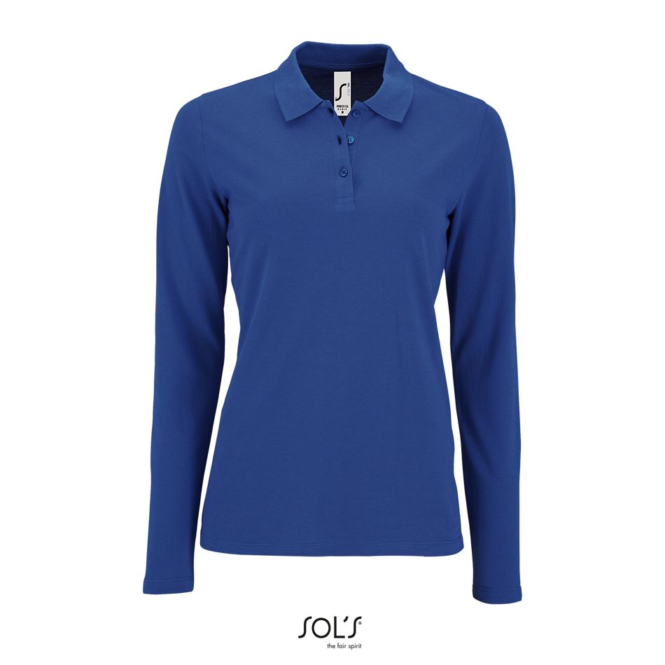 Polo Piqué De Manga Larga Para Mujer SOL'S PERFECT LSL WOMEN AZUL ROYAL