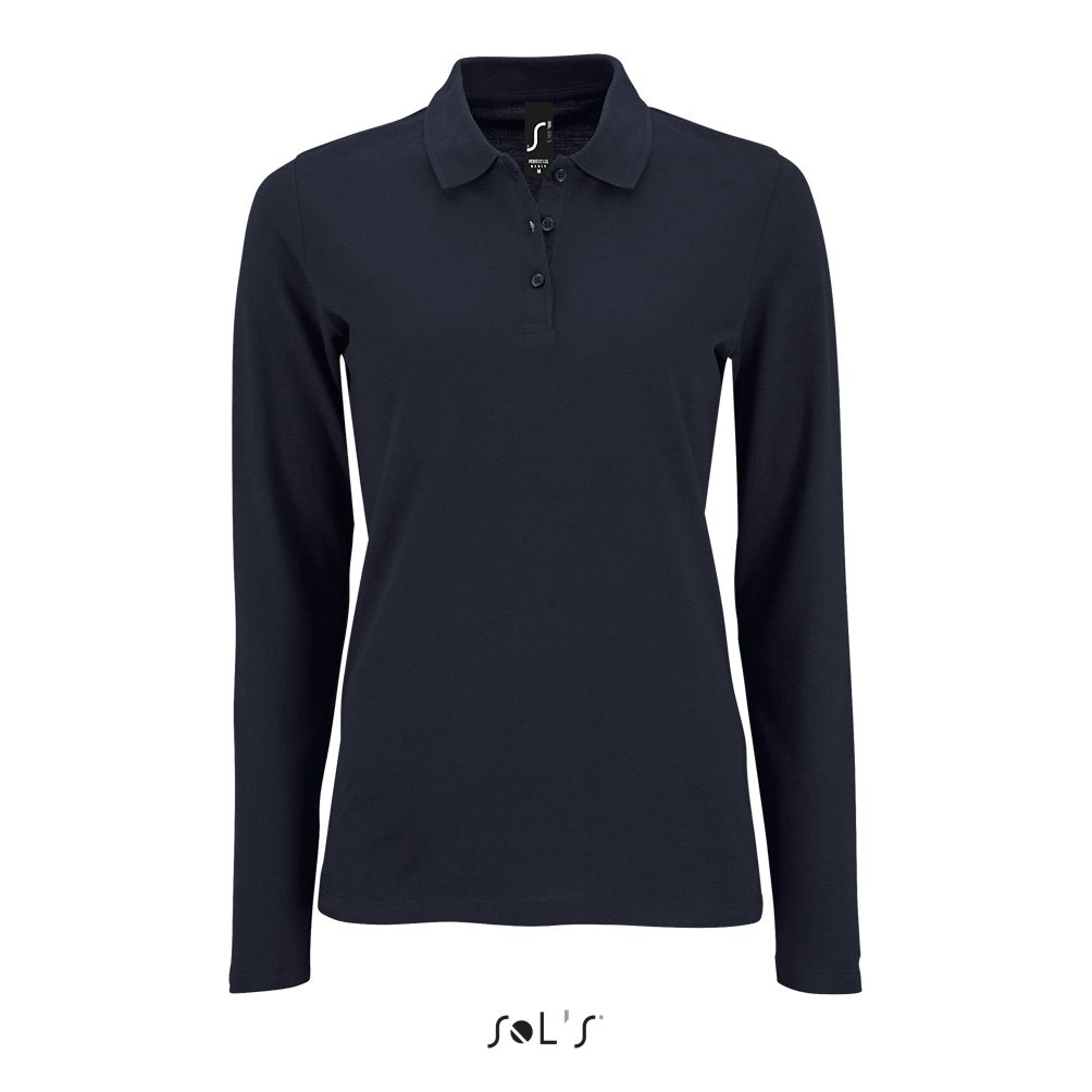 Polo Piqué De Manga Larga Para Mujer SOL'S PERFECT LSL WOMEN FRENCH MARINO