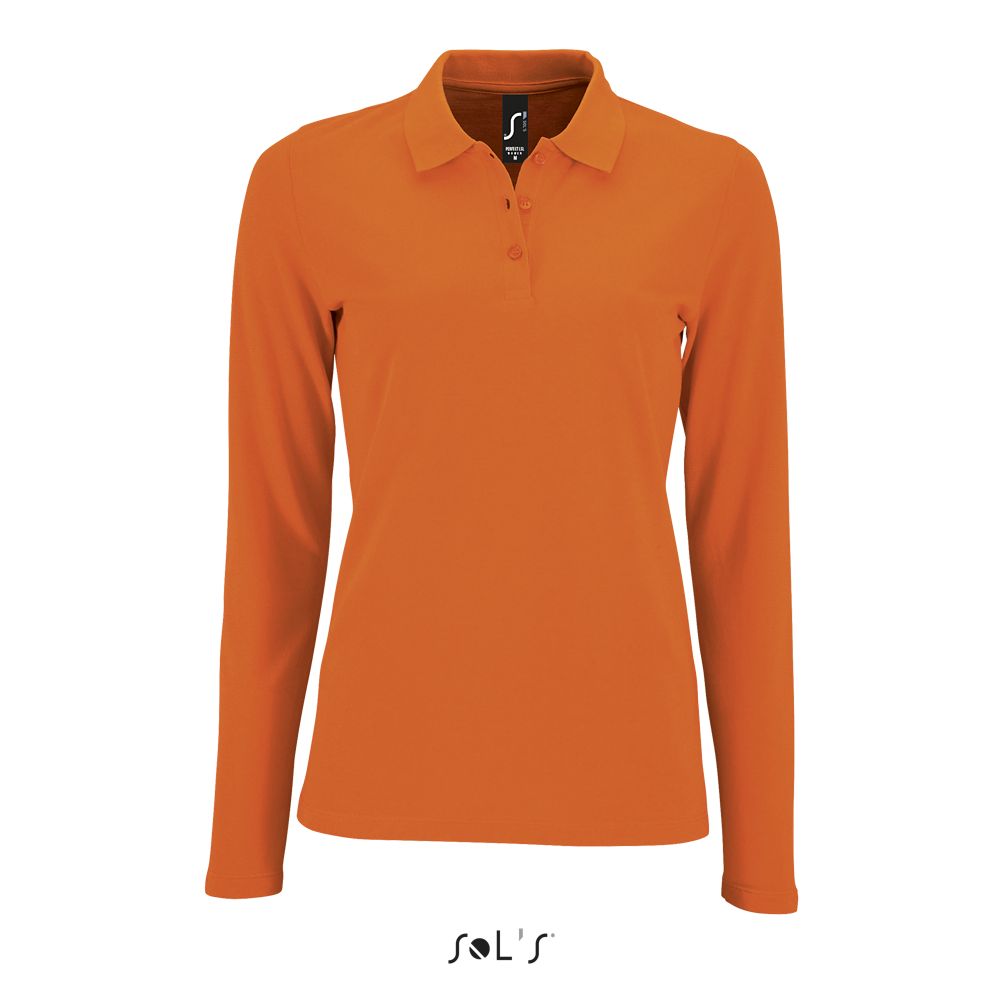Polo Piqué De Manga Larga Para Mujer SOL'S PERFECT LSL WOMEN NARANJA