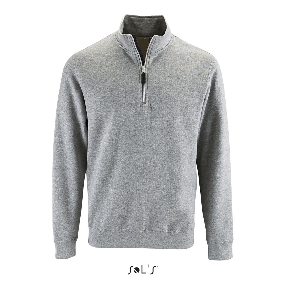 Sudadera De Hombre Con Cuello Con Cremallera SOL'S STAN GRIS MEZCLA