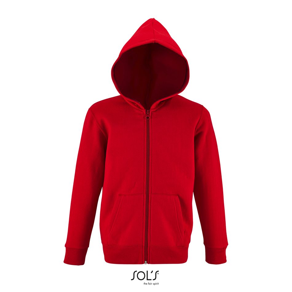 Sudadera Con Cremallera Y Capucha SOL'S STONE KIDS ROJO