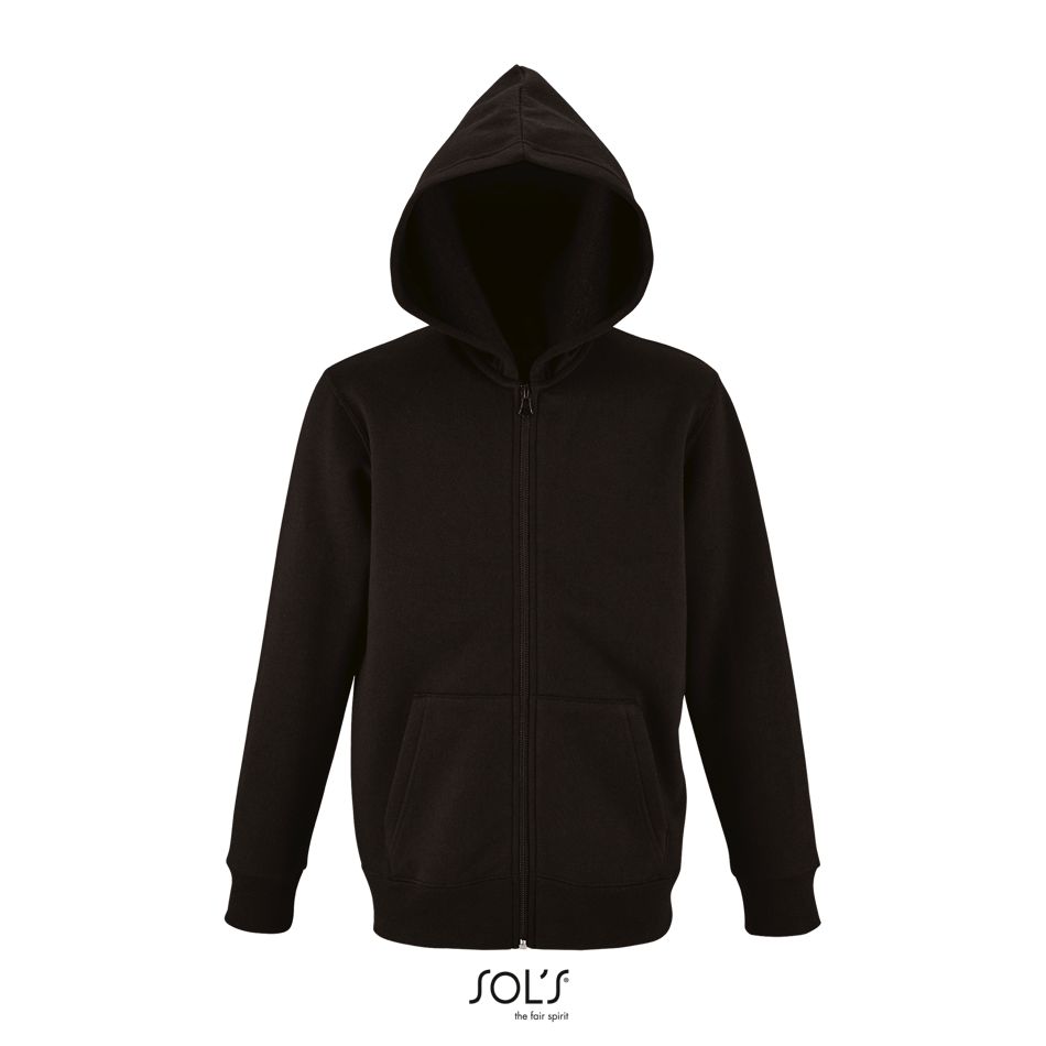 Sudadera Con Cremallera Y Capucha SOL'S STONE KIDS NEGRO