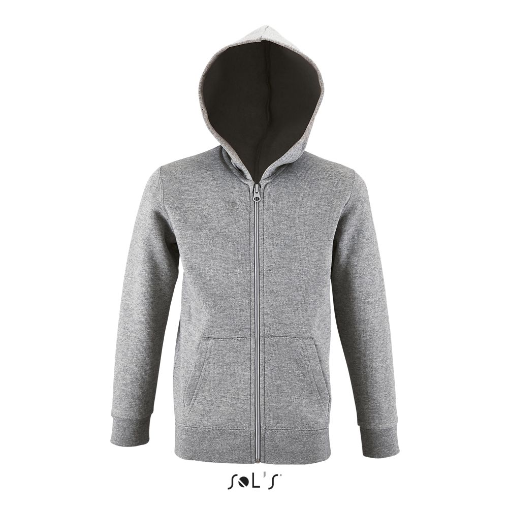Sudadera Con Cremallera Y Capucha SOL'S STONE KIDS GRIS MEZCLA