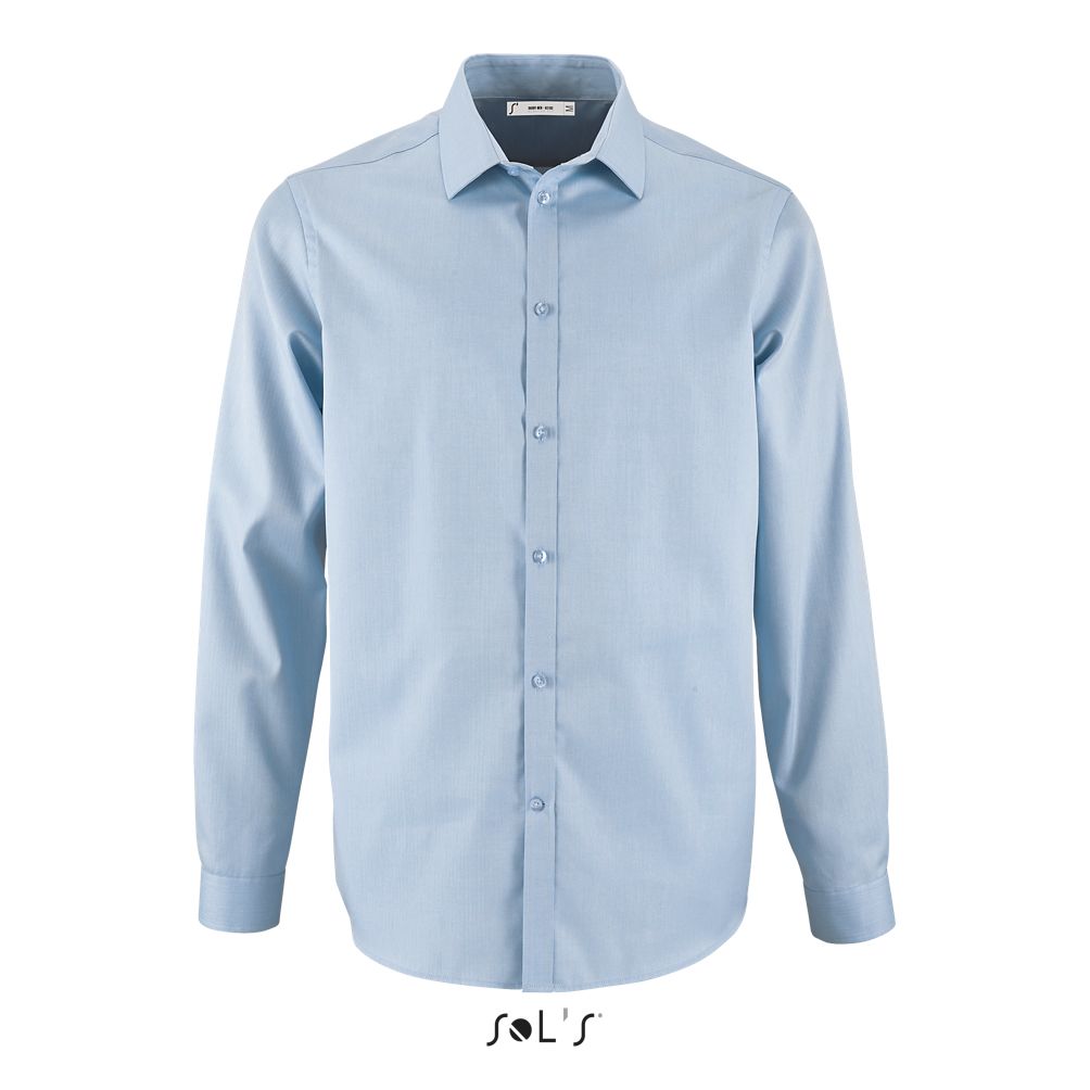 Camisa De Espiguilla De Hombre SOL'S BRODY MEN AZUL CIELO