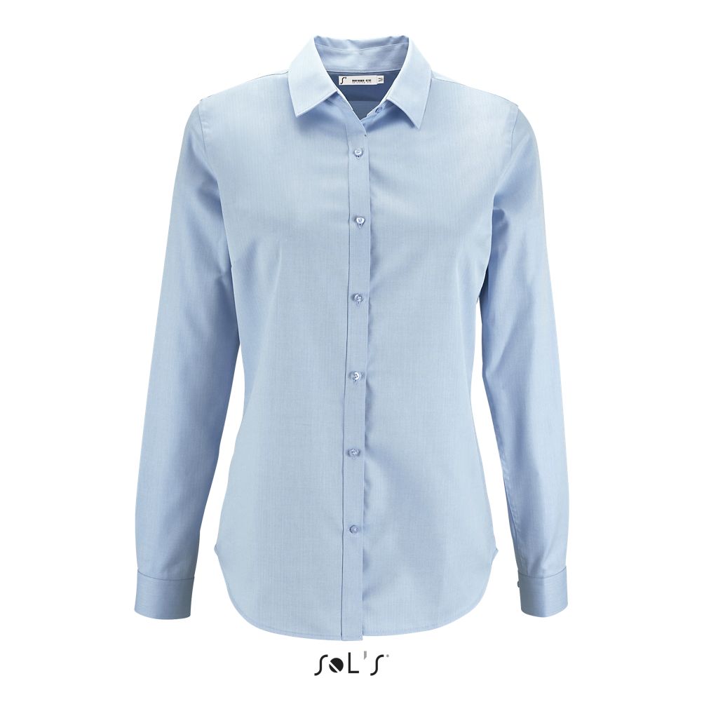 Camisa De Espiguilla De Mujer SOL'S BRODY WOMEN AZUL CIELO