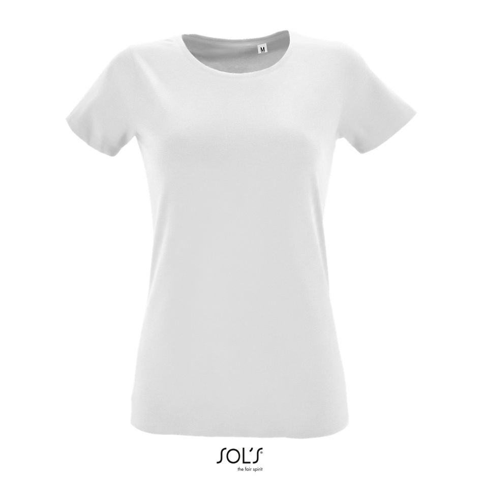 Camiseta Ajustada De Mujer Con Cuello Redondo SOL'S REGENT FIT WOMEN BLANCO